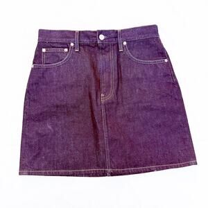Helmut Lang Dark Wash Denin Jean Mini Skirt Size 30 100% Cotton Italy